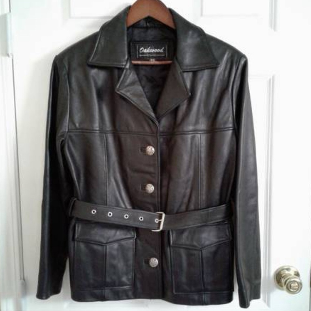 Jacket Leather Women's Oakwood Classic
Belted XS